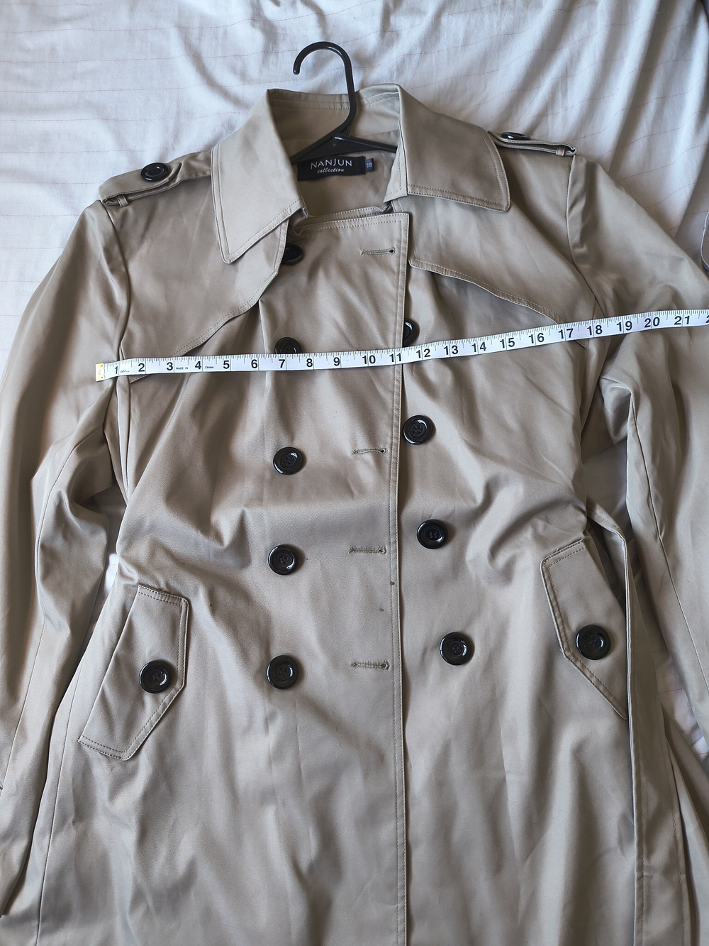 Classic Double-Breasted Taupe Trench Coat by Halogen - Picture 9 of 11